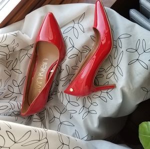 Calvin Klein Red Patent Leather Pumps
